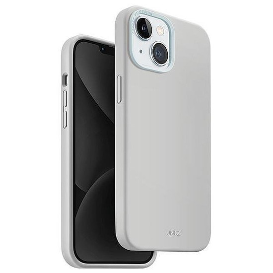 Uniq Lino Hue iPhone 15 tok 6.1" Magclick töltő világosszürke/krétaszürke