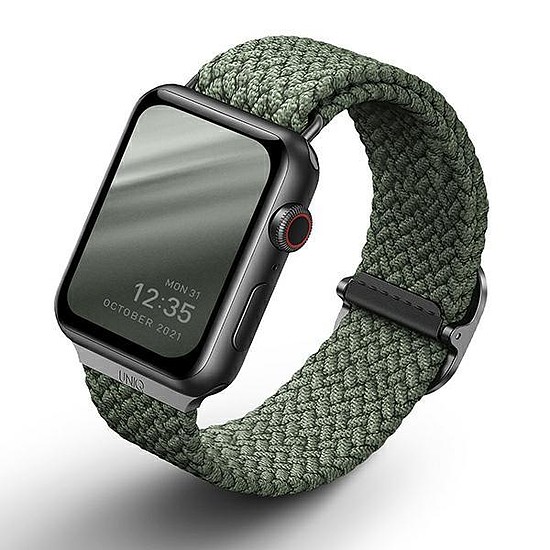 UNIQ pasek Aspen Apple Watch 40/38/41mm Series 4/5/6/7/8/SE/SE2 Fonott zielony/cipruszöld