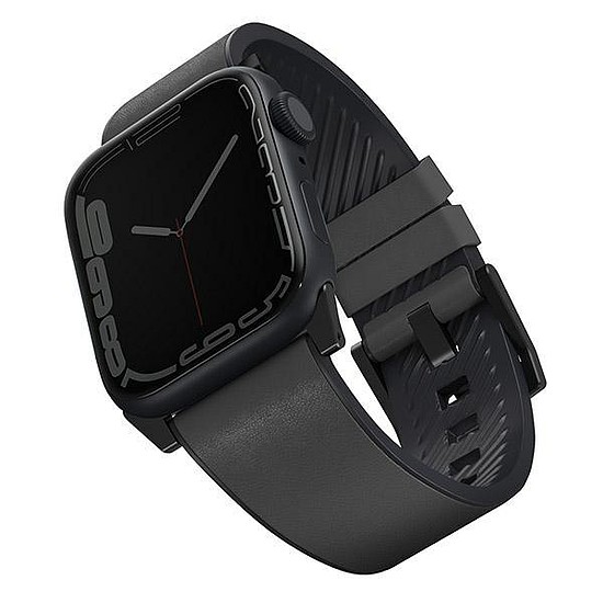 UNIQ szíj Straden Apple Watch Series 4/5/6/7/8/SE/SE2/Ultra 42/44/45mm. Bőr hibrid szíj szürke/grey