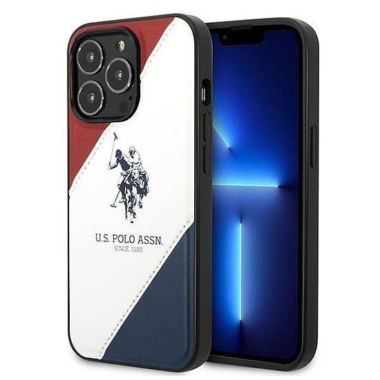 US Polo USHCP14LPSO3 iPhone 14 Pro 6.1" fehér/fehér háromszínű dombornyomott