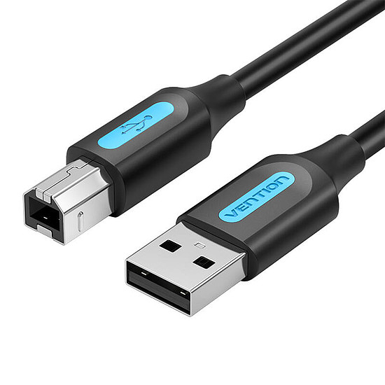 USB 2.0 A dugasz-USB-B apa kábel ferritmaggal Vention COQBL 10m fekete PVC