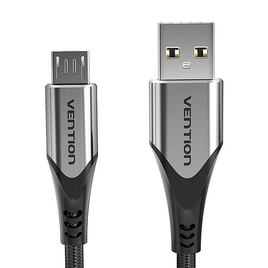 USB 2.0 A - Micro-B 3A kábel, 0,25 m Vention COAHC szürke