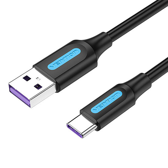 USB 2.0 A - USB-C 5A kábelVention CORBH 2 m fekete típusú PVC