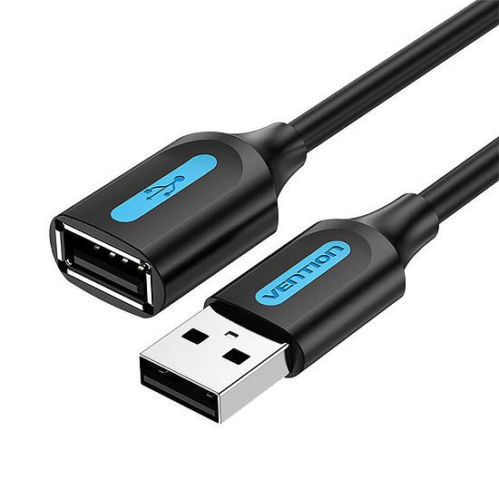 USB 2.0 dugasz-alj hosszabbító kábel Vention CBIBD 0,5 m fekete PVC