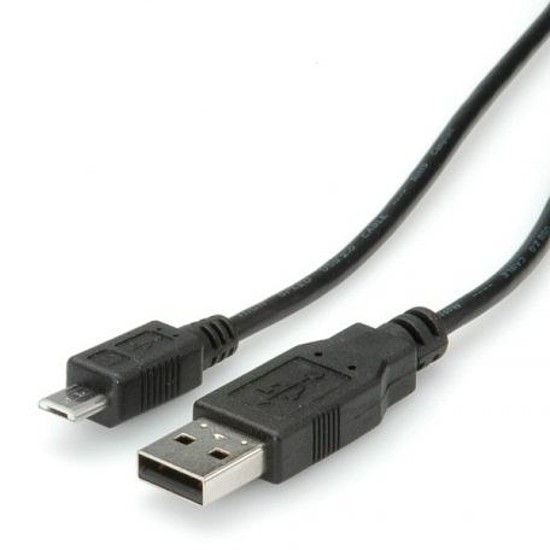 USB 2.0 kábel A-Micro B 1,8 fm, mobil telefonokhoz adatkábel