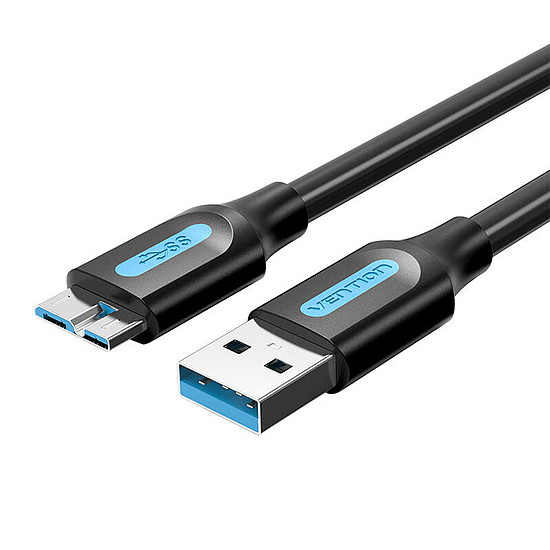 USB 3.0 A apa-Micro-B dugasz kábel Vention COPBC 0,25m fekete PVC