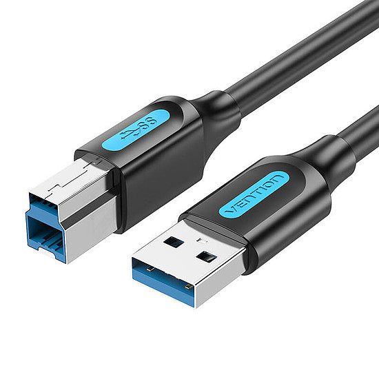 USB 3.0 A-B kábel Vention COOBI 3m Fekete PVC