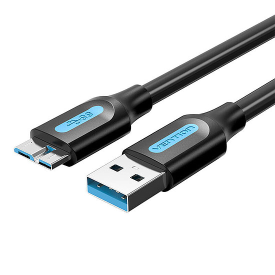 USB 3.0 A dugaszoló-Micro-B dugós kábel Vention COPBH 2m Fekete PVC