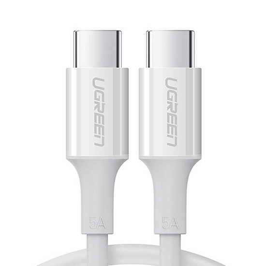 USB-C dugasz-USB-C dugó 2.0 UGREEN US300 kábel, 2 m, fehér (60552)