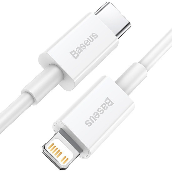 USB-C kábel a Lightning Baseus Superior sorozathoz, 20 W, PD, 0,25 m, fehér (CATLYS-02)