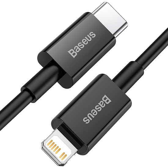 USB-C kábel a Lightning Baseus Superior sorozathoz, 20 W, PD, 1 m, fekete (CATLYS-A01)