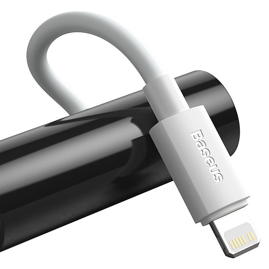 USB-C kábel Lightning Baseus Simple Wisdomhoz, PD, 20W, 1,5m, fehér 2 db. (TZCATLZJ-02)