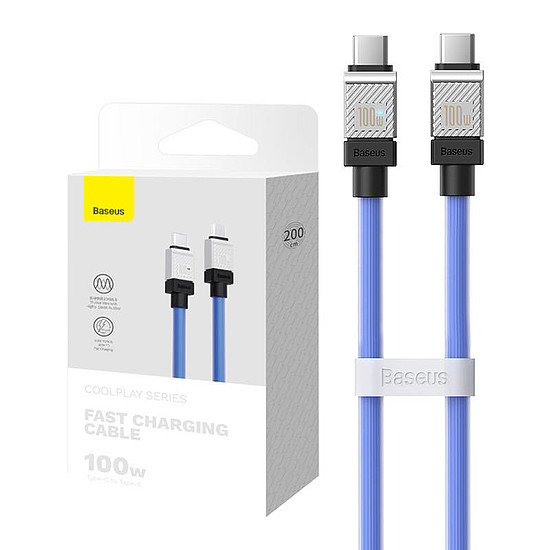 USB-C kábel USB-C Baseus CoolPlay 100W 2m, kék (CAKW000303)