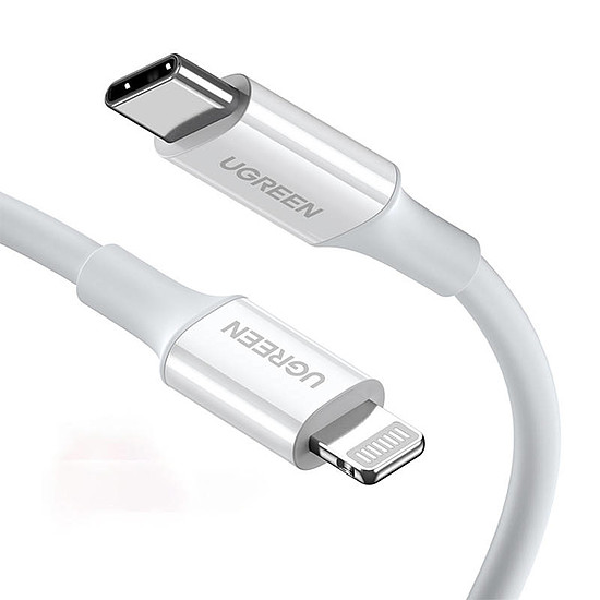 USB-C-Lightning kábel UGREEN US171, 3A, 0,25 m, fehér (60746)