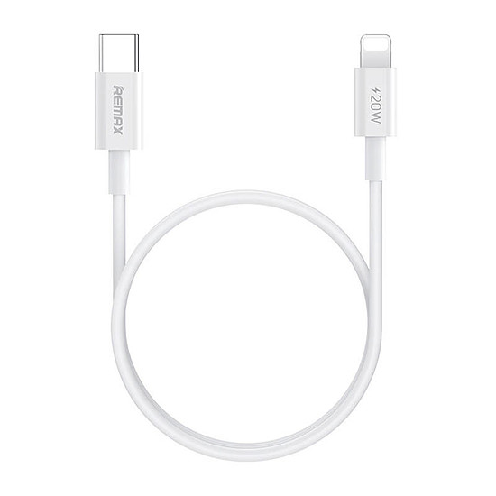 USB-C-lightning Remax kábel, RC-C026, 1 m, 20 W, fehér (RC-C026)