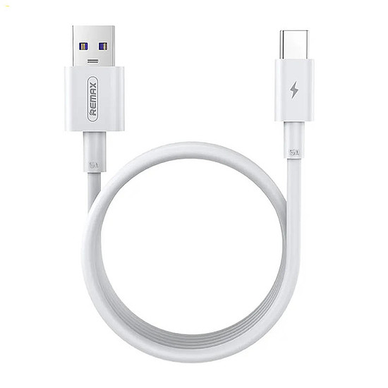 USB-C Remax Marlik kábel, 5A, 1m, fehér (RC-175a)