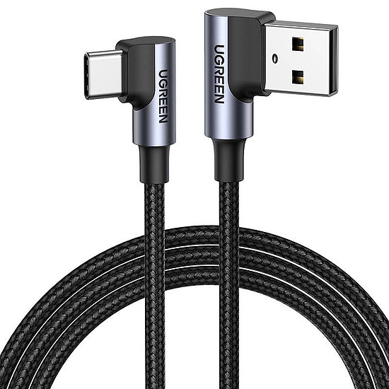 USB-C - USB-A 2.0 szögletes kábel UGREEN US176, 3A, 3m, fekete (70875)