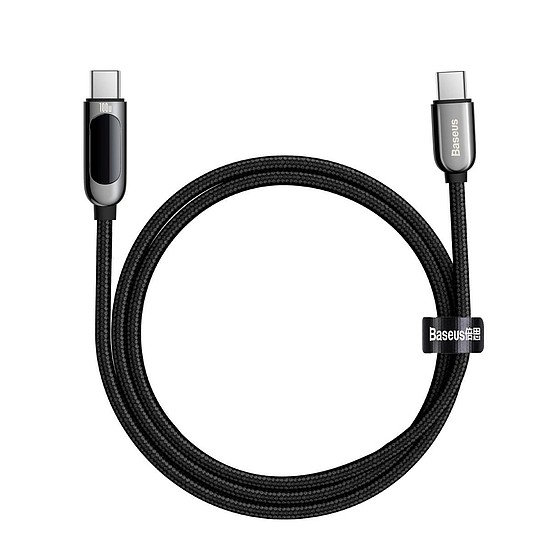 USB-C - USB-C Baseus kijelzőkábel, tápellátás, 100 W, 1 m, fekete (CATSK-B01)