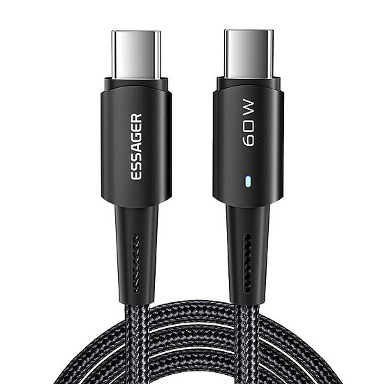 USB-C-USB-C kábel 60 W Essager 2m fekete (EXCTT2-CGA01)