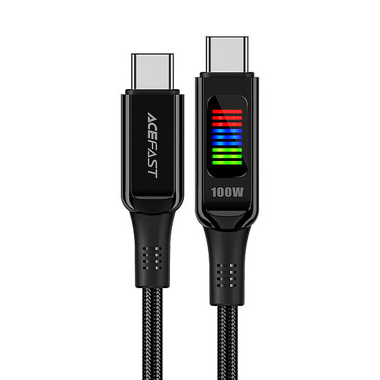 USB-C - USB-C kábel Acefast C7-03 1,2 m, kijelzővel fekete