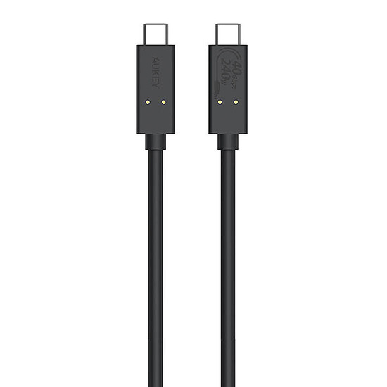 USB-C-USB-C kábel Aukey, CB-TCC241, 240 W, 0,8 m fekete (CB-TCC241 Black)