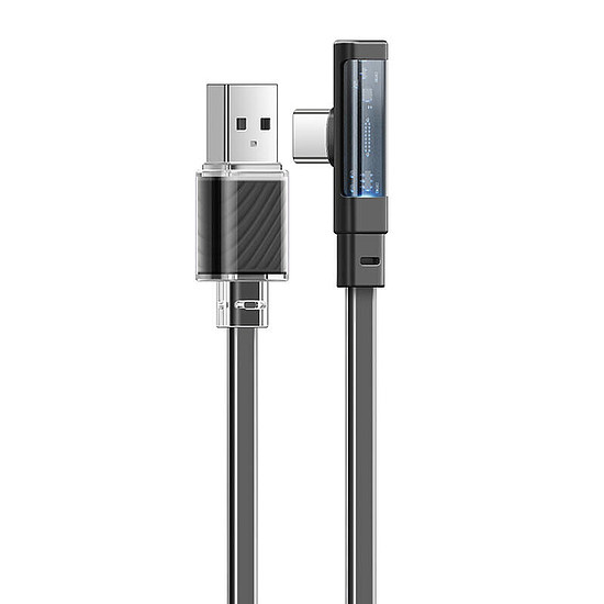 USB-C-USB-C kábel Mcdodo CA-3423 90 fokos 1,8 méter LED-del fekete