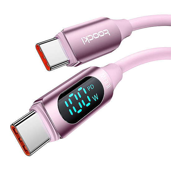 USB-C-USB-C kábel Toocki TXCTT1-XX04-B2, 2m, FC 100W rózsaszín (TXCTT1- XX04-P2)