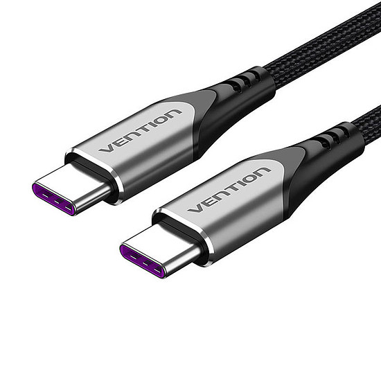 USB-C-USB-C töltőkábel, TAEHF szellőzőnyílás, PD 5A, 1 m, fekete (TAEHF)