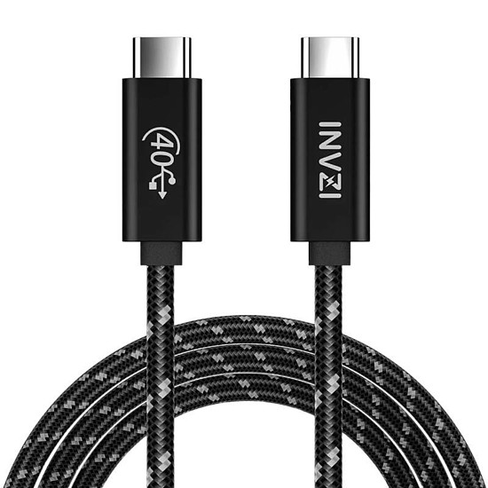 USB-C / USB4.0 kábel, INVZI, INVUSB4, Gen3, 240 W, 40 Gbps, 2 m fekete (INVUSB4 2m)