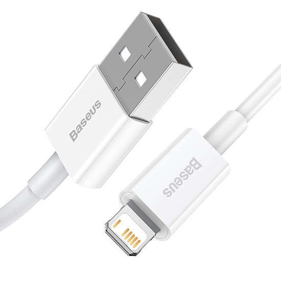 USB-kábel a Lightning Baseus Superior sorozathoz, 2,4A, 0,25 m, fehér (CALYS-02)