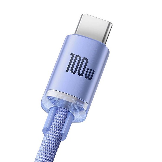 USB-kábel a USB-C Baseus Crystal Shine, 5A, 1.2m, ibolya (CAJY000405)