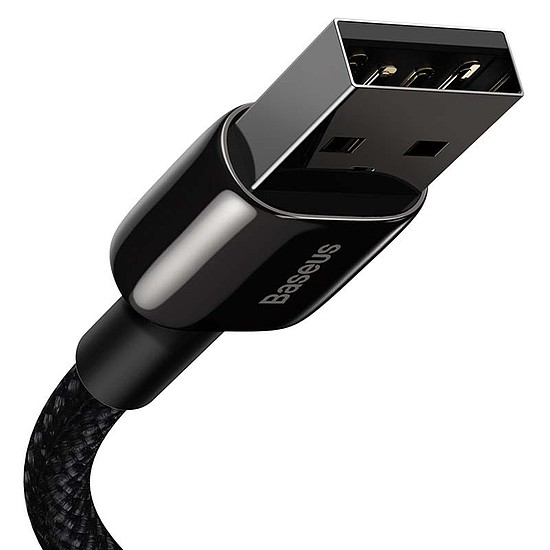 USB-kábel Lightning Baseus Tungsten Gold-hoz, 2,4A, 2m, fekete (CALWJ-A01)