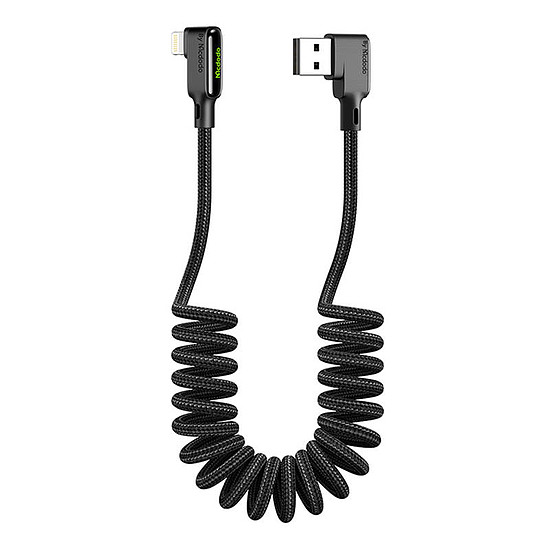 USB-Lightning kábel, Mcdodo CA-7300, ferde, 1,8 m, fekete