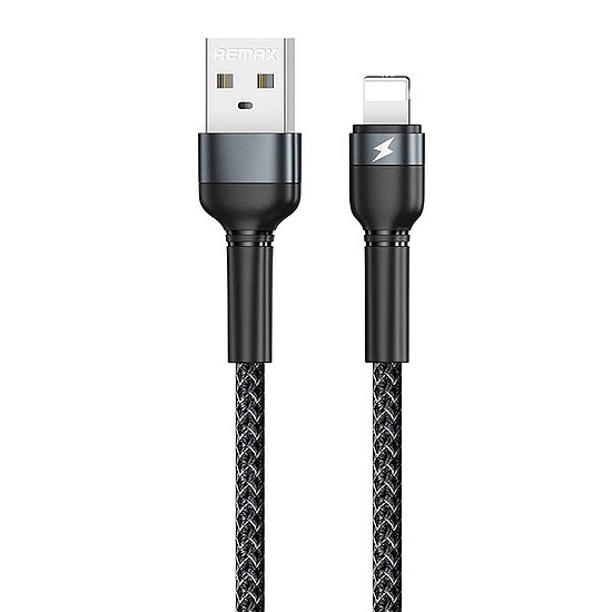 USB Lightning Remax Jany Alloy kábel, 1 m, 2,4 A, fekete (RC-124i black)