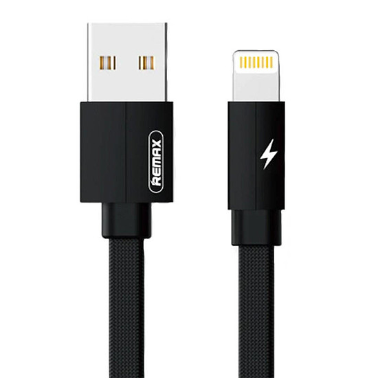 USB Lightning Remax Kerolla kábel, 1m, fekete (RC-094i 1M black)