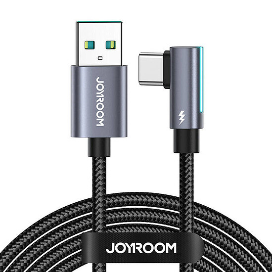 USB-USB-C kábel, ferde Joyroom S-AC027A17 3A, 1,2 m fekete (S-AC027A17 1.2m-Bla)