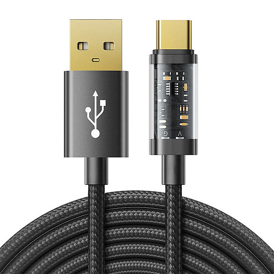 USB-USB-C kábel Joyroom S-UC027A12 3A, 1,2 m, fekete