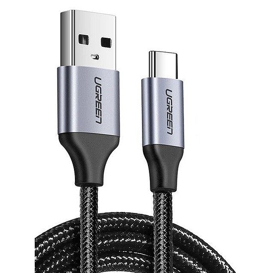 USB-USB-C QC3.0 UGREEN 1,5 m-es kábel alumínium csatlakozóval, fekete (60127)