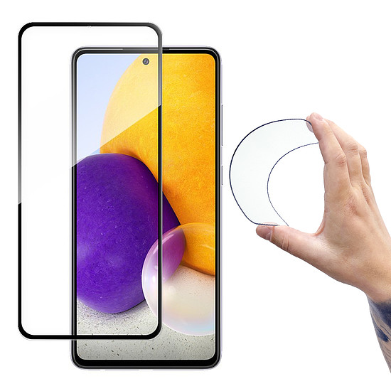 Wozinsky Full Cover Flexi Nano Glass Hybrid képernyővédő fólia kerettel Samsung Galaxy A72 4G fekete