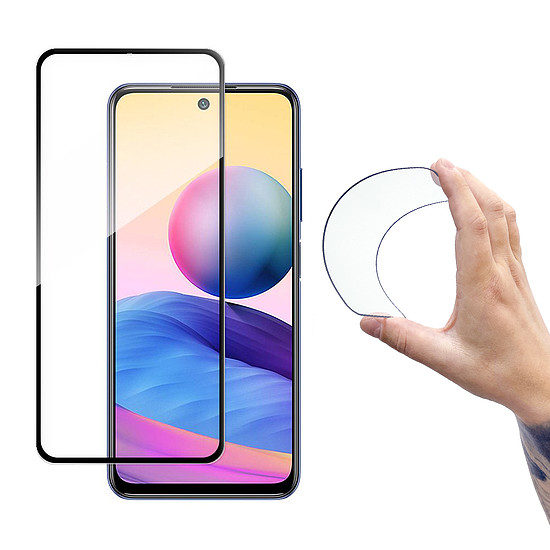 Wozinsky Full Cover Flexi Nano Glass Hybrid képernyővédő fólia kerettel Xiaomi Redmi Note 10 5G fekete