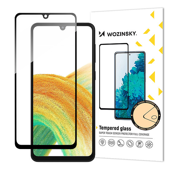 Wozinsky Full Glue edzett üveg edzett üveg Samsung Galaxy A34 5G 9H teljes képernyős fedél fekete kerettel