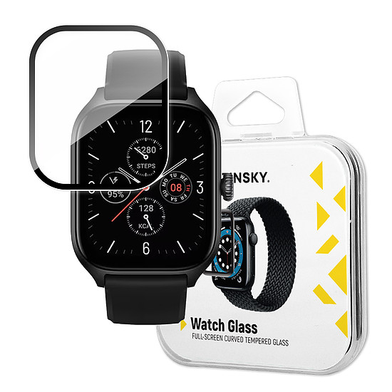 Wozinsky Full Glue edzett üveg edzett üveg Xiaomi Amazfit GTS 4 9H teljes képernyős fedél fekete kerettel