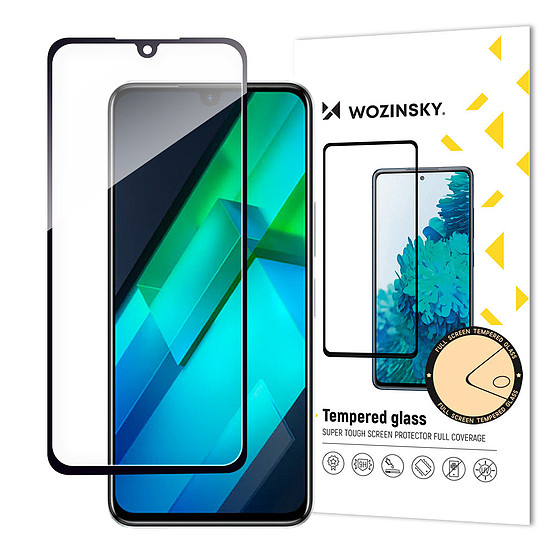 Wozinsky Full Glue edzett üveg Infinix Note 12 G96 teljes képernyővédő fólia fekete (tokbarát)