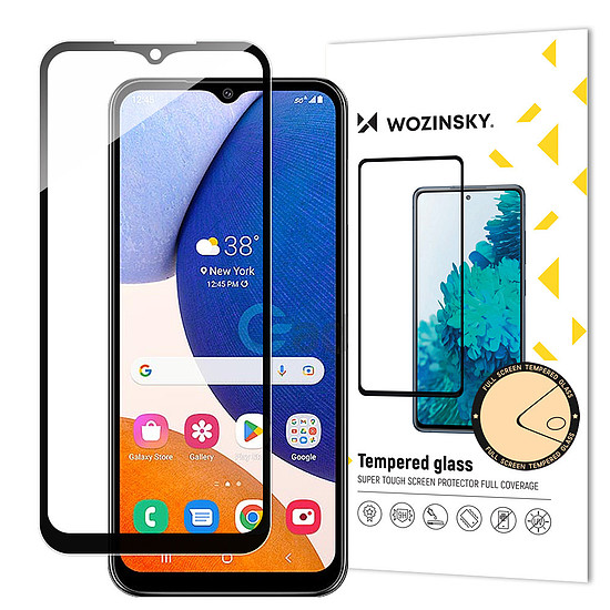 Wozinsky Full Glue edzett üveg Samsung Galaxy A14 5G / A14 9H teljes képernyős edzett üveg fekete kerettel