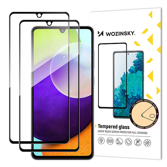 Wozinsky készlet 2x Super Strength Full Glue edzett üveg teljes képernyős tokkal-barát Samsung Galaxy A33 5G Black