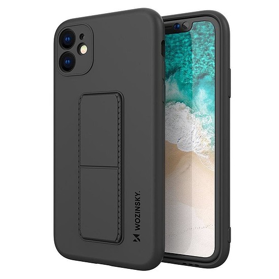 Wozinsky Kickstand Case iPhone 11 Pro Max szilikon tok fekete állvánnyal