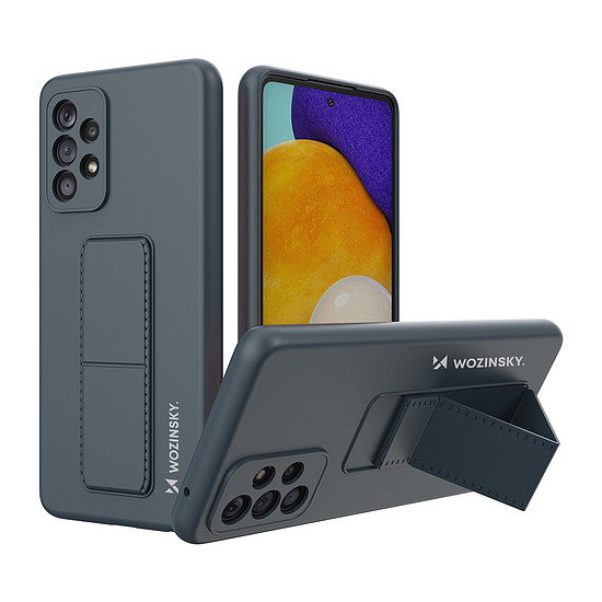 Wozinsky Kickstand Case szilikon állványburkolat Samsung Galaxy A73 sötétkék készülékhez