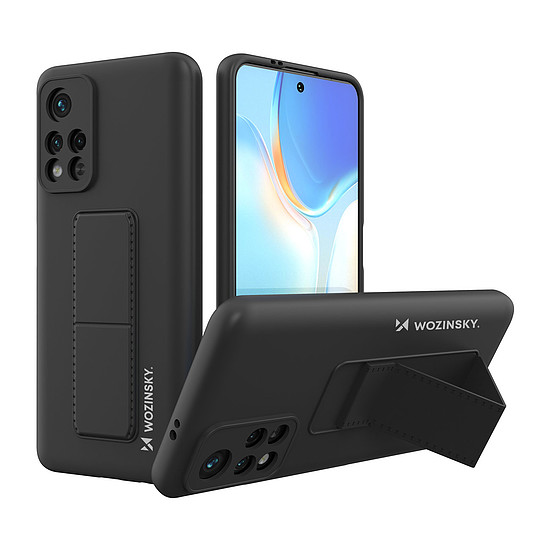 Wozinsky Kickstand Case szilikon állványburkolat Xiaomi Redmi Note 11S / Note 11 fekete