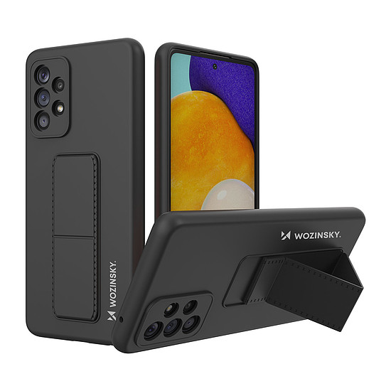 Wozinsky Kickstand Case szilikon állványvédő Samsung Galaxy A73 fekete