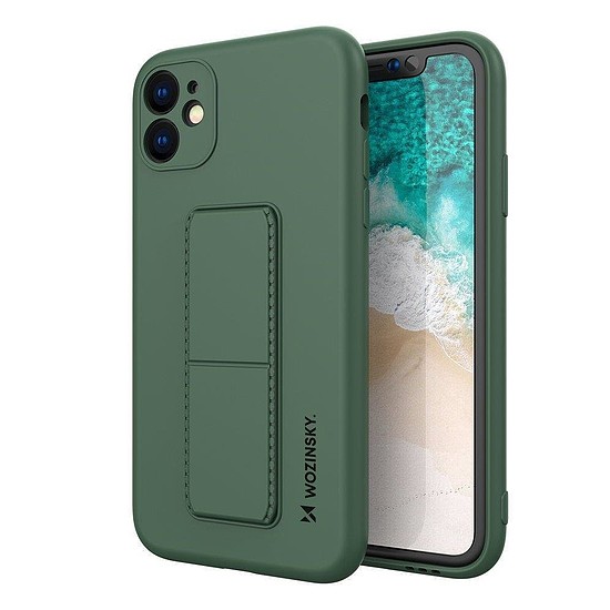 Wozinsky Kickstand Case szilikon tok állvánnyal iPhone 11 Pro készülékhez sötétzöld